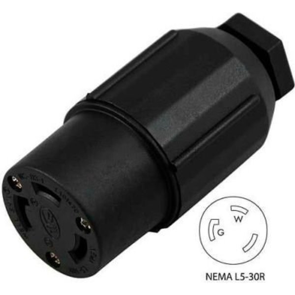 Conntek Conntek, 30-Amp Locking Assembly Connector with NEMA L5-30R Female End, 2 Pole- 3 Wire 60411